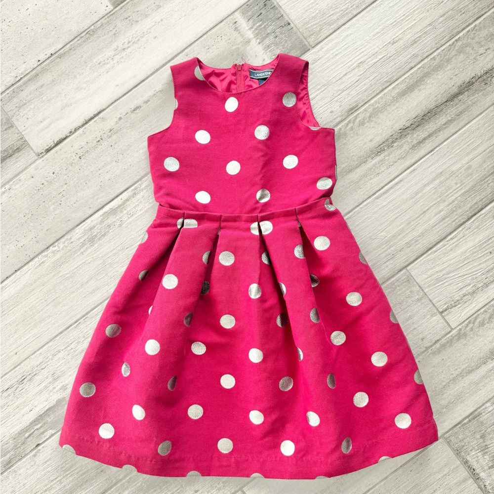 Lands' End Red Fit & Flare Party Dress - size 8